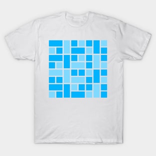 Blue Monochromatic Rectangles T-Shirt